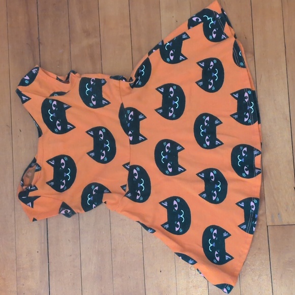 Cat & Jack Orange Dress with Black Cat Design Sz 2T - Picture 4 of 4